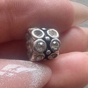 Sterling Silver Crystal Spacer Bead - Clear